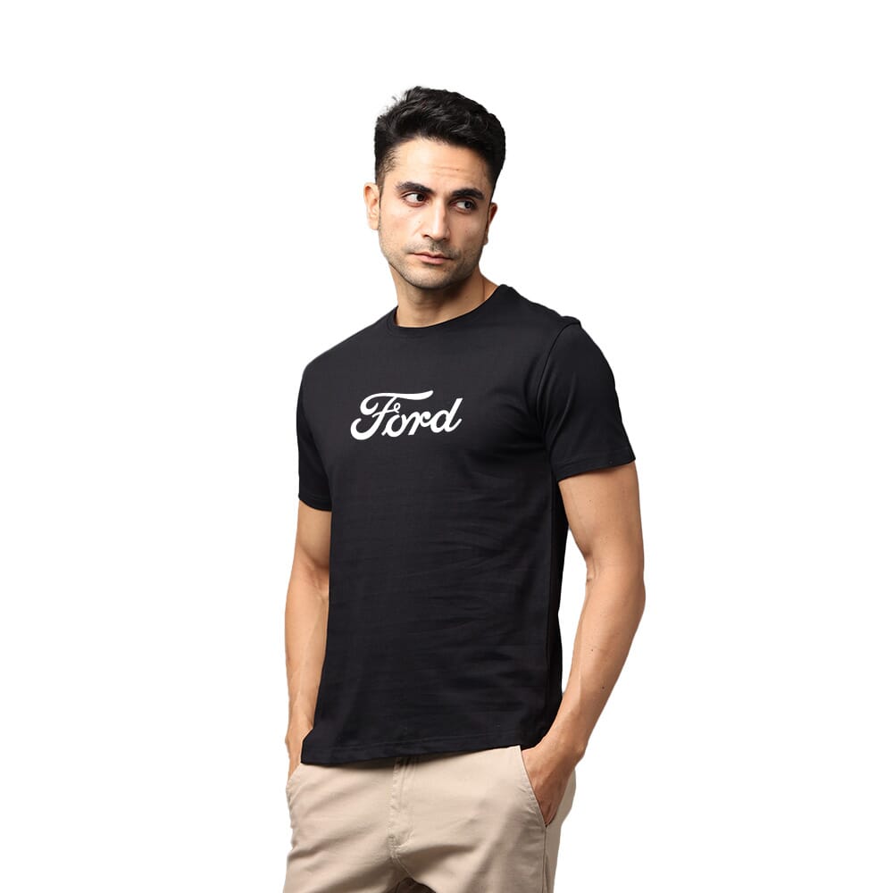 Ford Pima Men's Round Neck T-shirt - Black